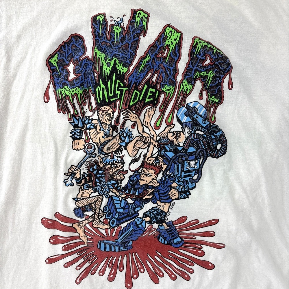 Vintage 80s GWAR Must Die Shirt Party Tour Metal Band Grunge XL 90s‎ SUPER RARE!